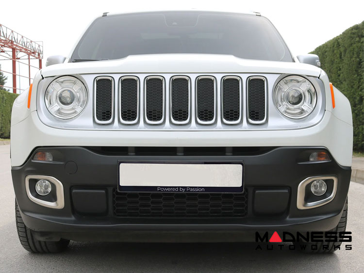 Jeep Renegade Front Fog Light Trim - Brushed Stainless Steel